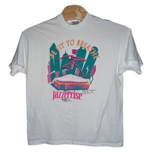 Vintage Jazzercise Atlanta Falcons Superbowl Half Time Show '94 T Shirt Adult XL